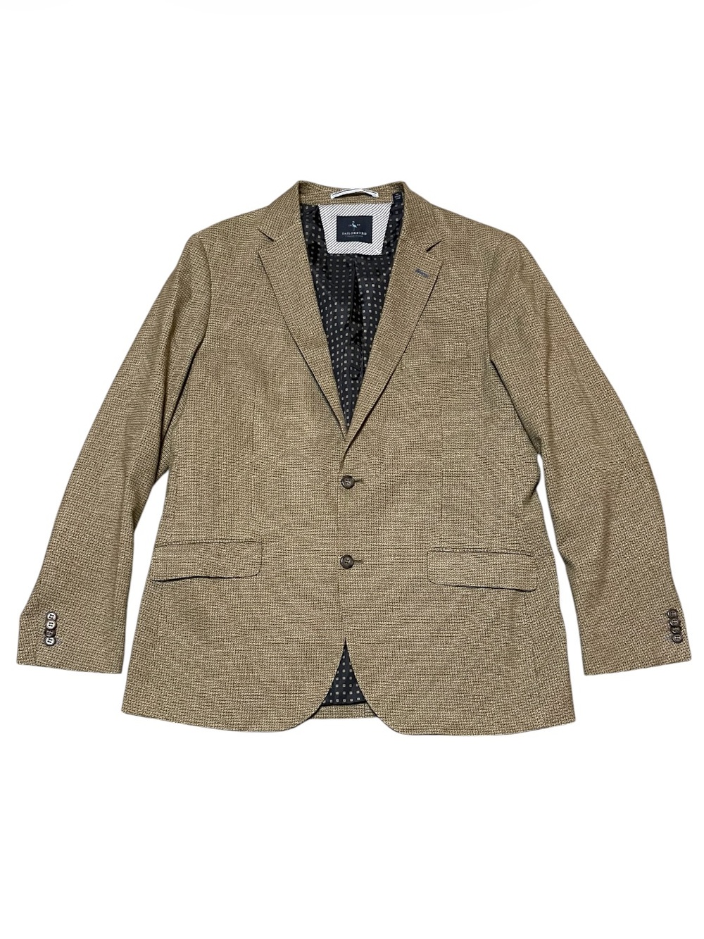 Men's Tailorbyrd 1930 Collection Men’s Micro-Herringbone Sport Coat Blazer Tan